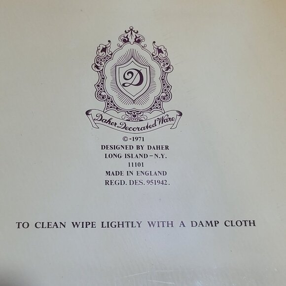 Vintage Pair of Daher England Floral Gilt Metal Gallery Tray Wall Hanging Decor - Picture 5 of 11